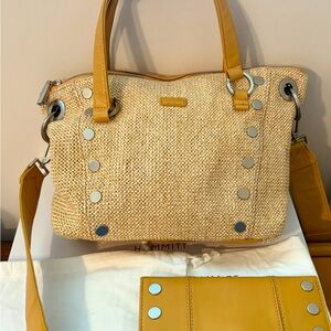 Hammitt Daniel Medium Chanterelle Raffia & matching wallet
